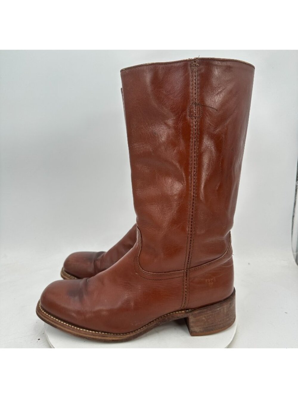 Frye 2955 Campus Size 14 D Chestnut Brown Leather Pull-On Tall Boots